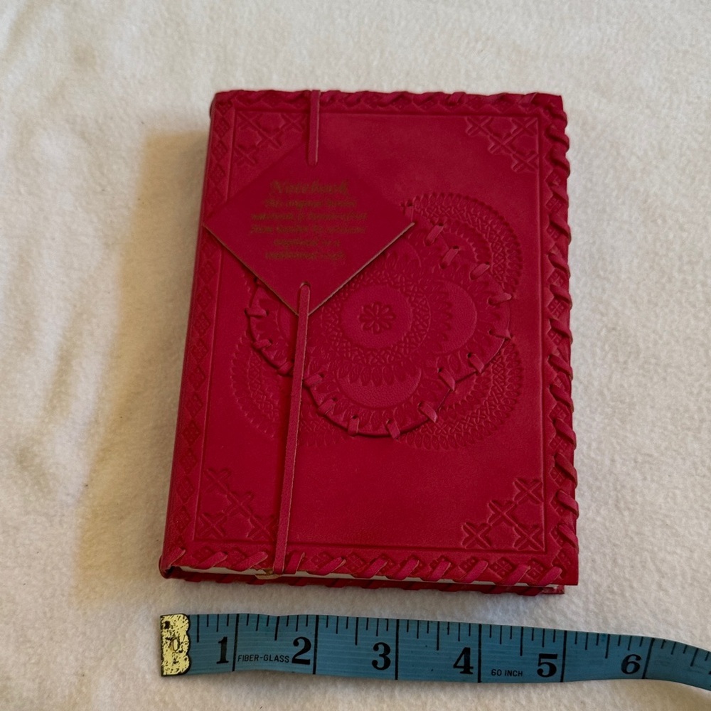 Red Embossed Leather Journal